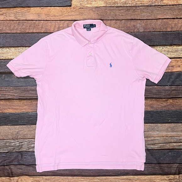 Polo Ralph Lauren Pink Preppy Country Club Short Sleeve Mens Shirt - Picture 1 of 4